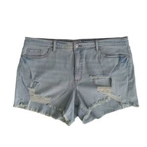 Sofía Jeans by Sofia Vergara Light Wash Distressed Denim Shorts Women's Size 20